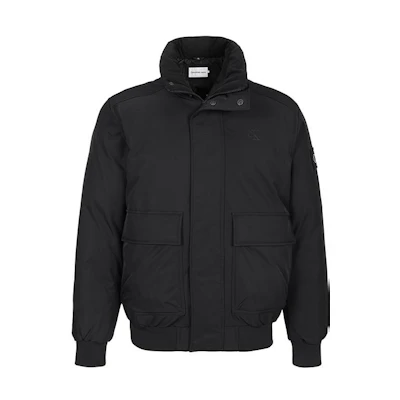 Calvin Klein Solid Logo Patch Jacket Black Mens J30J322181-BEH