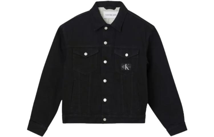 Calvin Klein Solid Logo Print Jacket - Black J30J321273