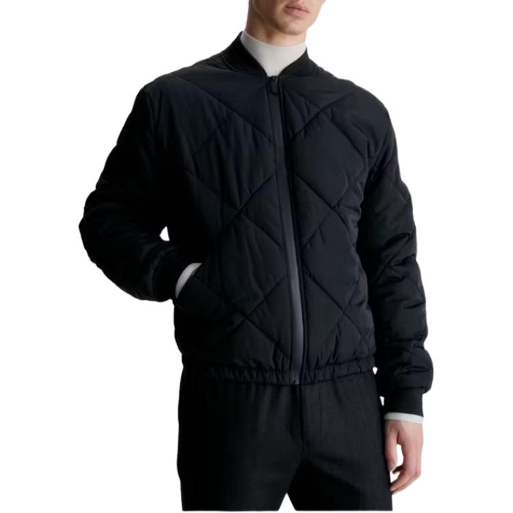 Order 卡尔文克莱因 黑色长袖立体标志绗缝飞行夹克 K10K111880-BEH