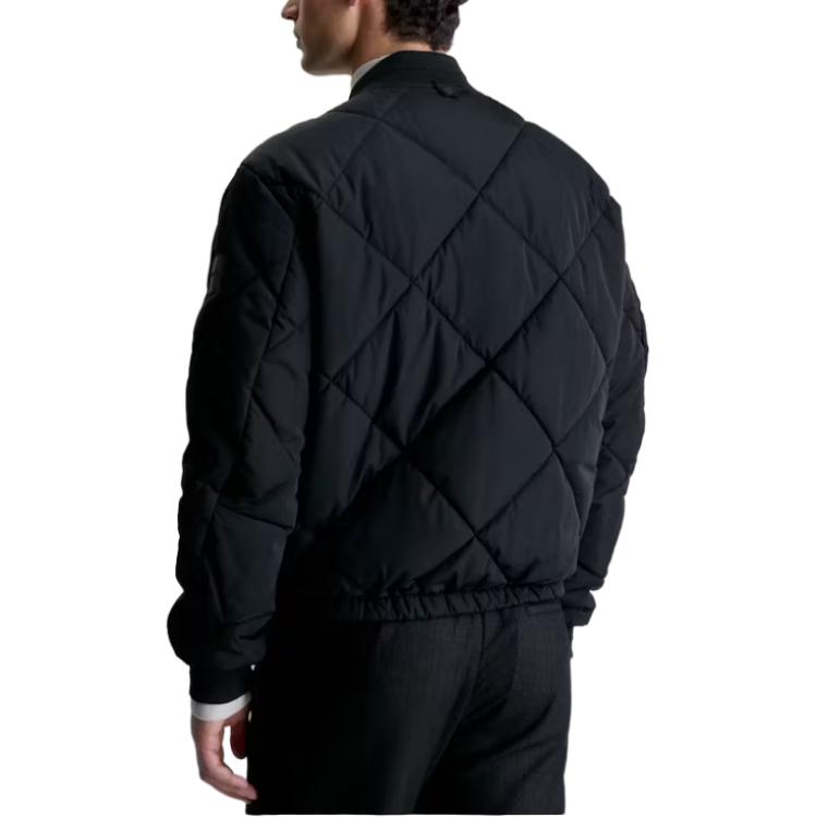 Lookbook 卡尔文克莱因 黑色长袖立体标志绗缝飞行夹克 K10K111880-BEH