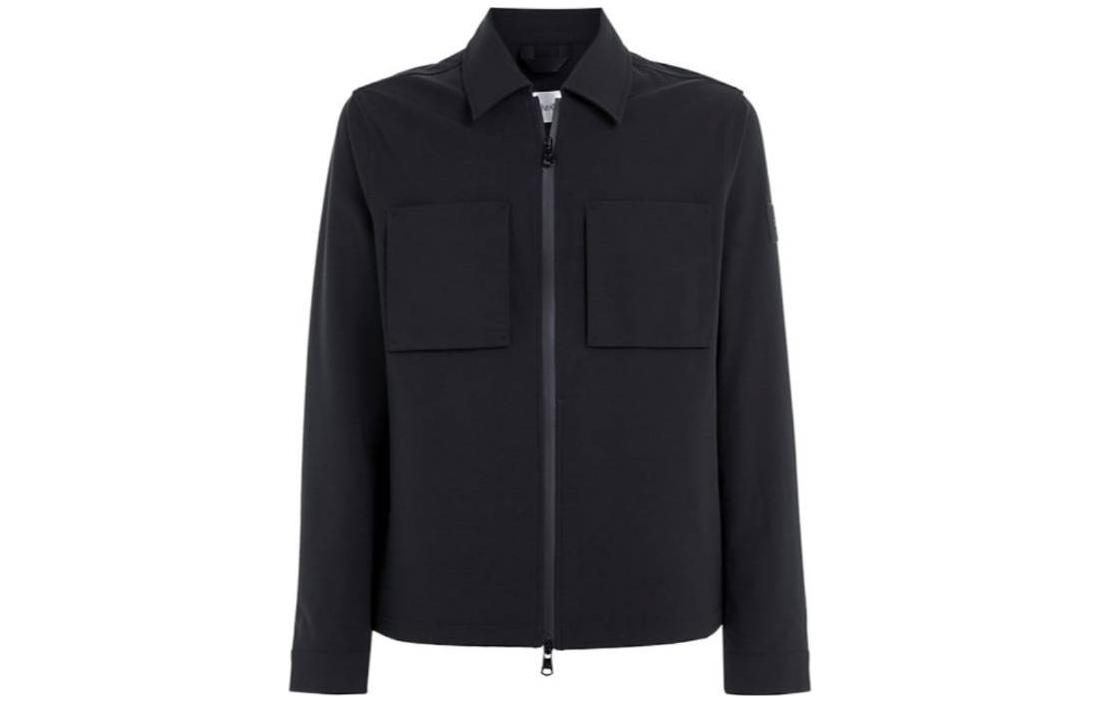 Calvin Klein Solid Logo Slim Fit Long Sleeve Jacket Men Black K10K112359-BEH