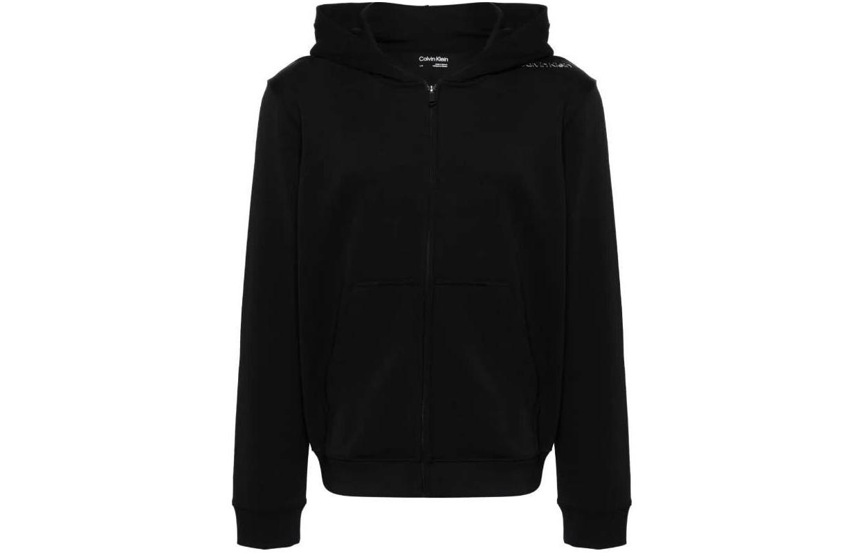 Calvin Klein Solid Logo Zip-Up Hoodie Black 00GMS4J417-BAE