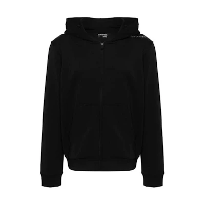 Calvin Klein Solid Logo Zip-Up Hoodie Black 00GMS4J417-BAE