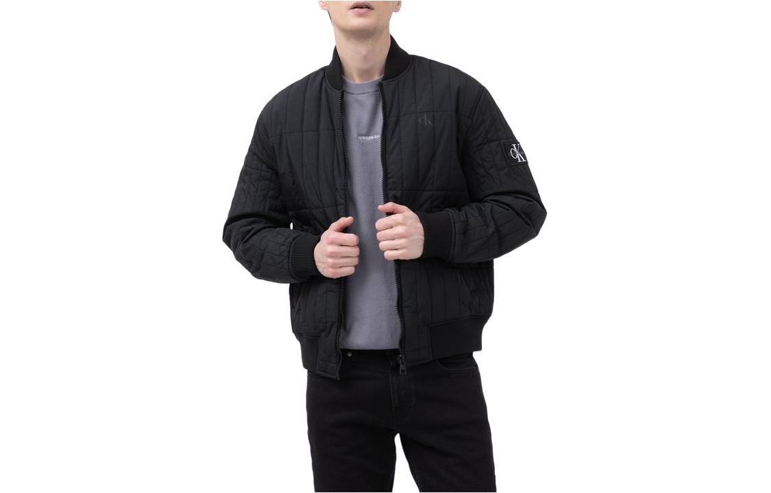 Calvin Klein Solid Logo Zip Jacket Black J30J319677-BEH