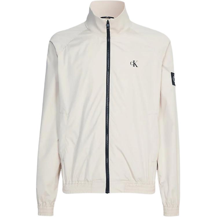 Calvin Klein Solid Print Zip-Up Jacket White J30J322942-ACI