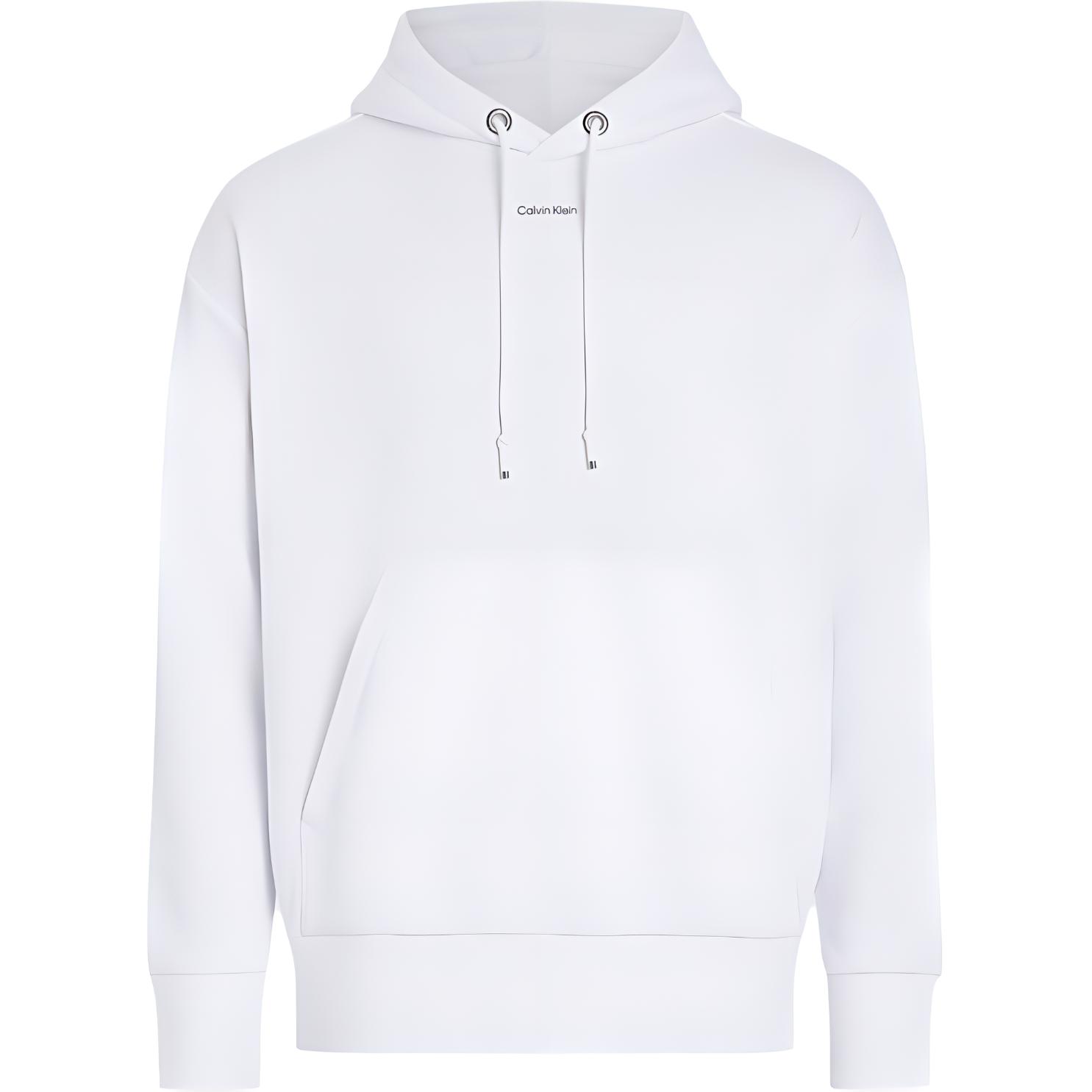 Calvin Klein Solid White Slim Fit Hoodie Long Sleeve K10K112871-YAF