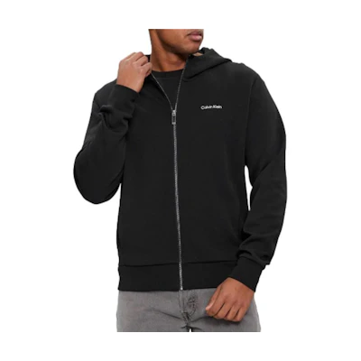 Calvin Klein Solid Zip-Up Hoodie Jacket Black K10K112752-BEH