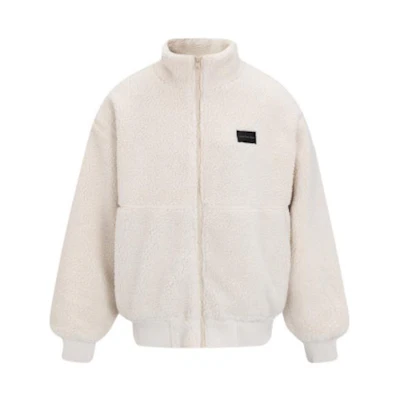 Calvin Klein Solid Zip-Up Jacket White Long Sleeve J321968-ACF