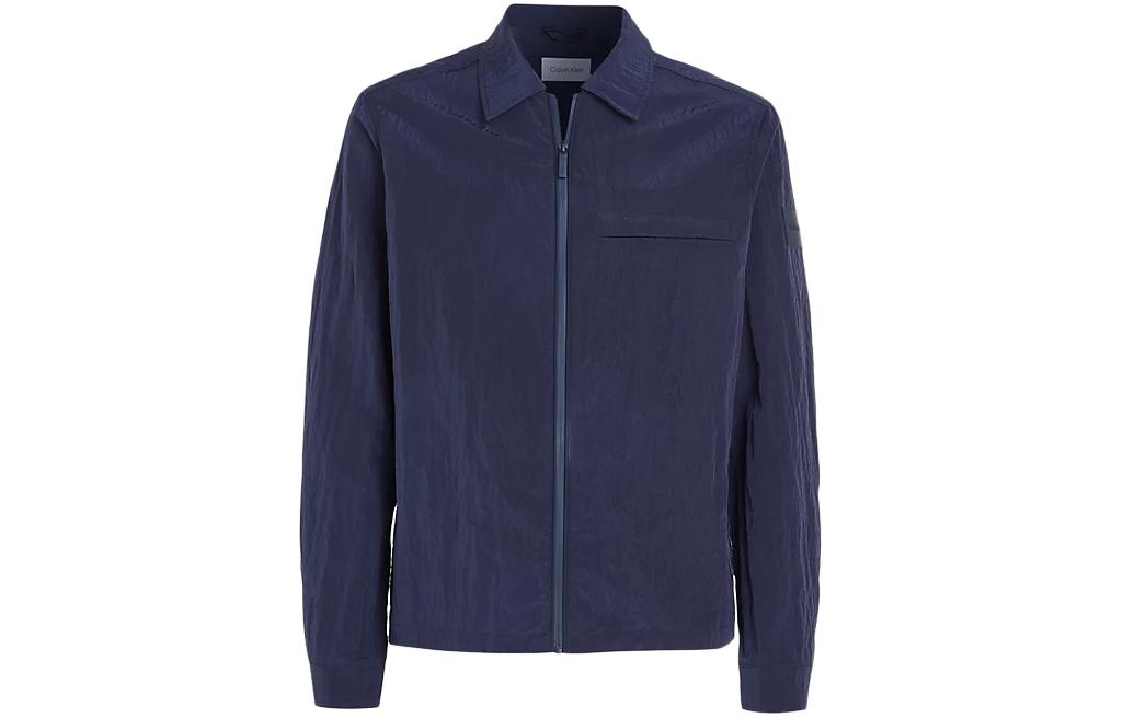 Calvin Klein Solid Zip-Up Long-Sleeve Jacket Night Sky Color K10K112368-CHW