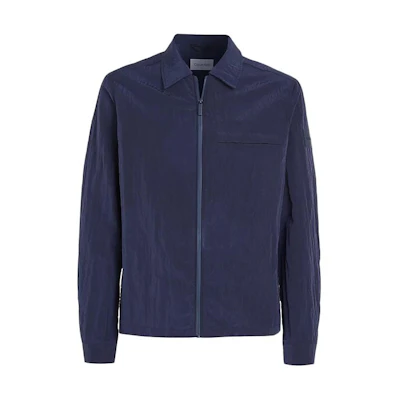 Calvin Klein Solid Zip-Up Long-Sleeve Jacket Night Sky Color K10K112368-CHW