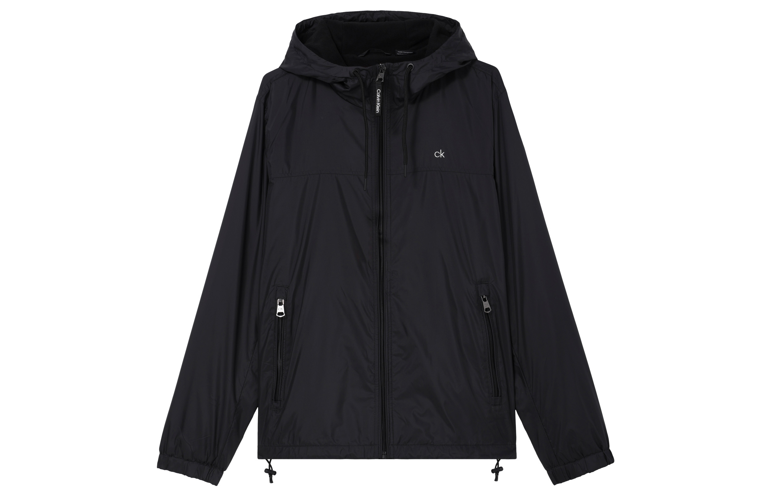 Calvin Klein Solid Zip Hoodie Jacket Black 1658724-black