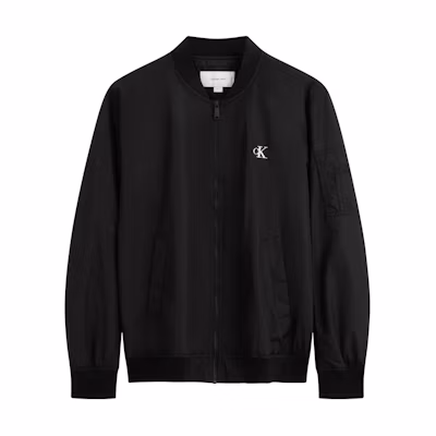 Calvin Klein Space Black Embroidered Multi-Pocket Bomber Jacket Men’s Casual J327253