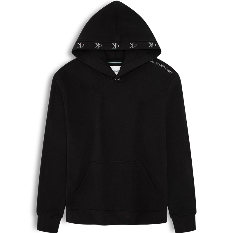 Calvin Klein Space Black Jacquard Logo Fleece Hoodie ZM02448BEH 圖 2