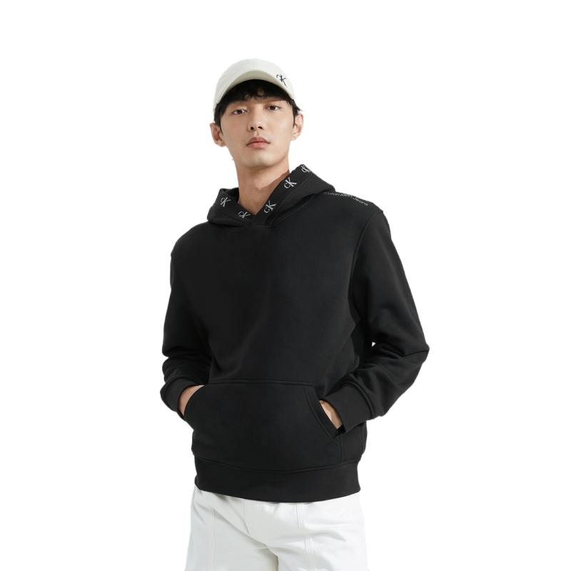 Calvin Klein Space Black Jacquard Logo Fleece Hoodie ZM02448BEH 圖 4