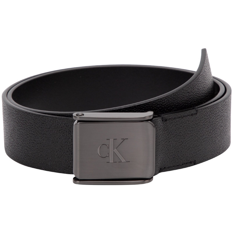 Calvin Klein Space Black Leather Belt with Square Buckle 3.8cm Wide 4G7000G