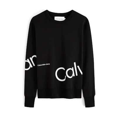 Calvin Klein Space Black Unisex Crewneck Sweatshirt with Bold Logo Print J324319BEH