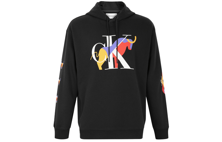 Calvin Klein SS21 Colorful Logo Print Sweatshirt Black Male Edition J317023-BEH