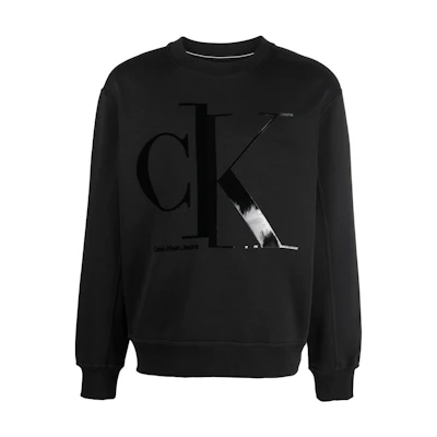 Calvin Klein SS22 Black Crewneck Letter Print Sweatshirt J30J319706-BEH