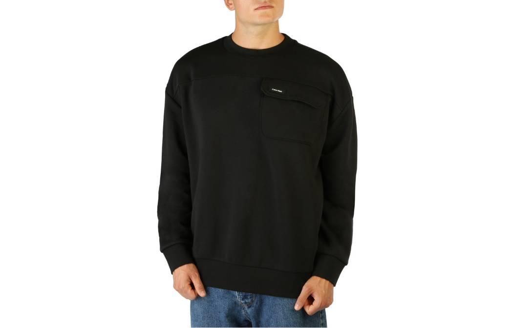 Calvin Klein SS22 Black Letter Pocket Print Crewneck Sweatshirt K10K109698-BEH