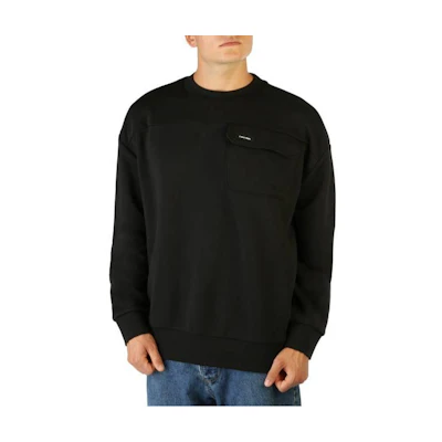Calvin Klein SS22 Black Letter Pocket Print Crewneck Sweatshirt K10K109698-BEH