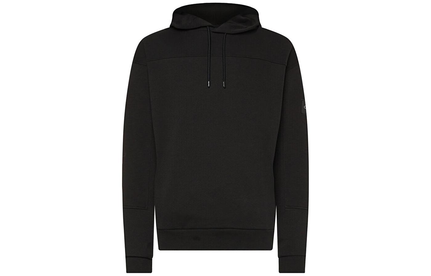 Calvin Klein SS22 Black Solid Logo Patch Pullover Hoodie K10K109704-BEH