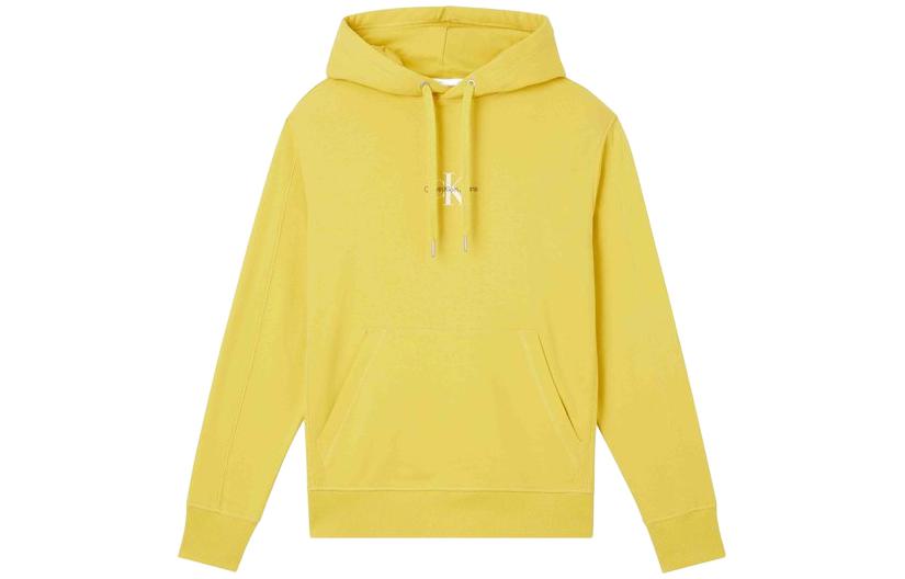 Calvin Klein SS22 Casual Hooded Cotton Sweatshirt Yellow () J30J319698ZCU