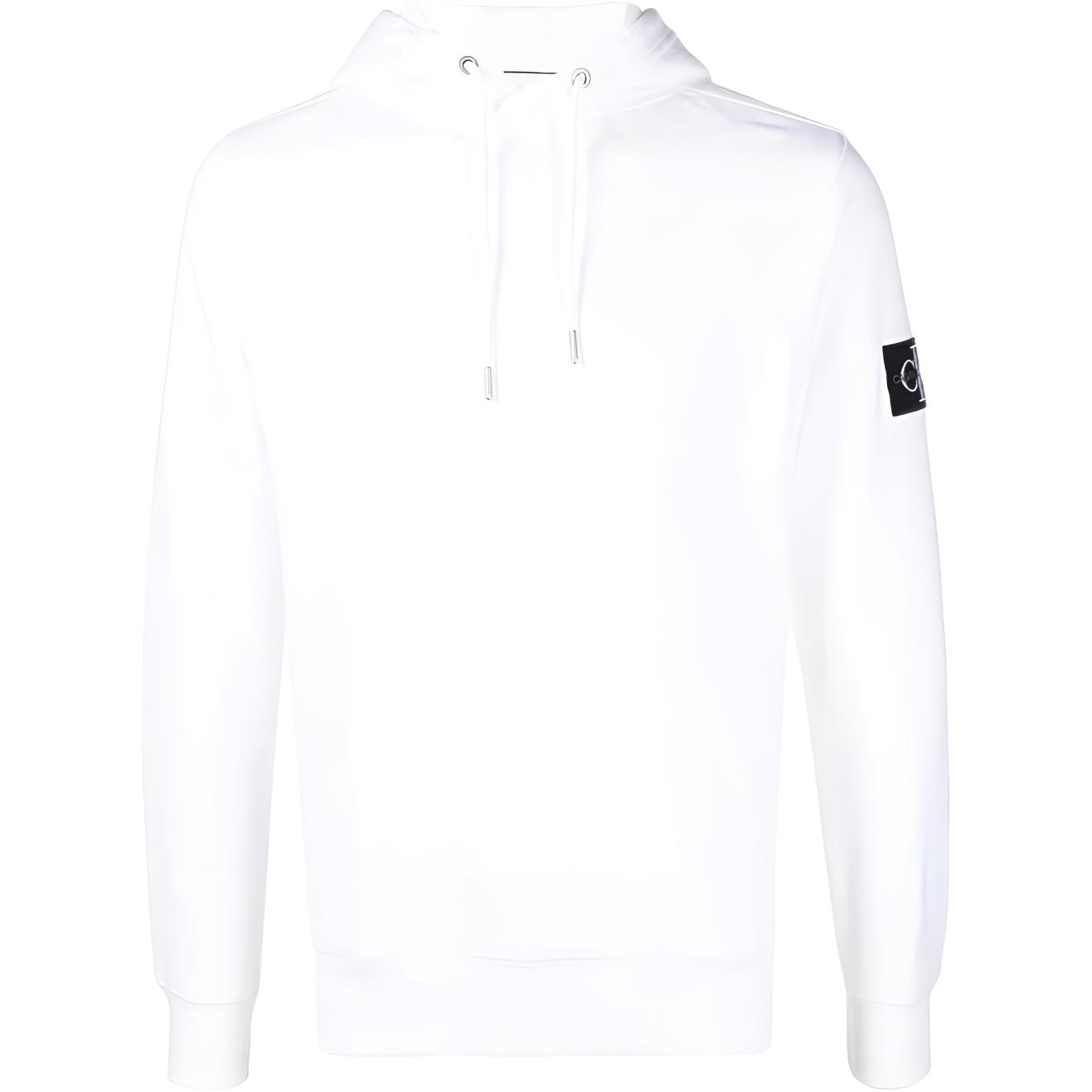 Calvin Klein SS22 Compass Patch Pullover Hoodie White () J30J314036-YAF