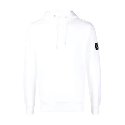 Calvin Klein SS22 Compass Patch Pullover Hoodie White () J30J314036-YAF