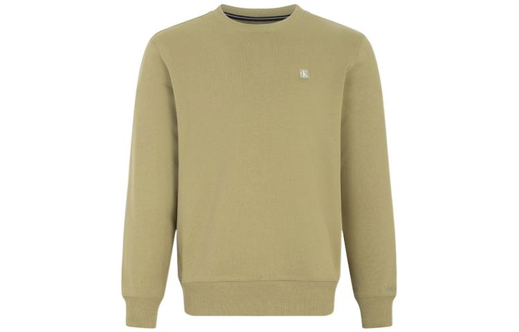Calvin Klein SS22 Embroidered Logo Cotton Sweatshirt Khaki Long Sleeve J320775-L9F