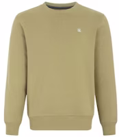 Calvin Klein SS22 Embroidered Logo Cotton Sweatshirt Khaki Long Sleeve J320775-L9F Calvin Klein SS22 Embroidered Logo Cotton Sweatshirt Khaki Long Sleeve J320775-L9F