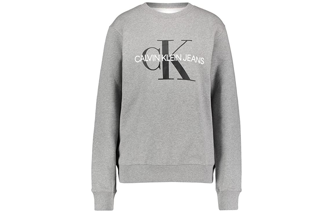 Calvin Klein SS22 Logo Print Crewneck Pullover Sweatshirt Mens Grey J30J314313-P2F