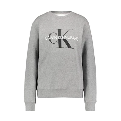 Calvin Klein SS22 Logo Print Crewneck Pullover Sweatshirt Mens Grey J30J314313-P2F