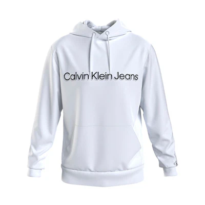 Calvin Klein SS22 Logo Print Pullover Hoodie White J30J319930-YAF