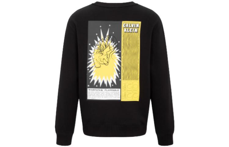 Order Calvin Klein SS22 老虎印花标志男女同款黑色圆领卫衣 J400110-BEH