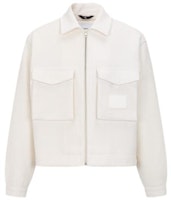 CALVIN KLEIN SS23 Off-White Wool Blend Zip-Up Collar Jacket. J322641-YBI CALVIN KLEIN SS23 Off-White Wool Blend Zip-Up Collar Jacket. J322641-YBI