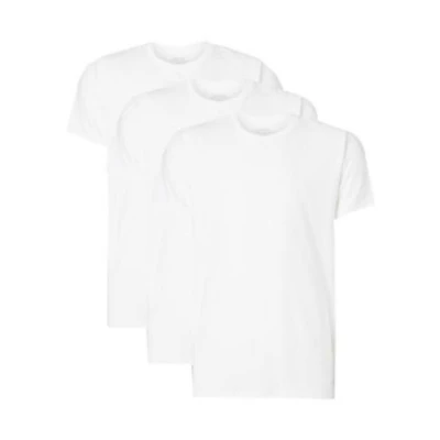Calvin Klein SS23 Slim Fit Crew Neck T-Shirt 3-Pack - White. NB4011E-100