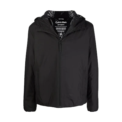 Calvin Klein SS23 Black Logo Embroidered Zip-Up Hoodie Jacket for Men K10K108128-BEH