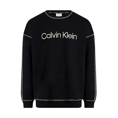 Calvin Klein SS23 Black Logo Print Crewneck Sweatshirt 000NM2458E-UB1