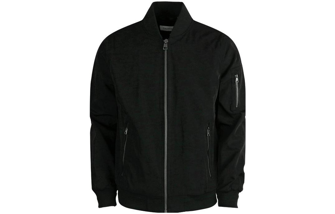 Calvin Klein SS23 Black Solid Zip-Up Long-Sleeve Jacket CM107904-BLACK