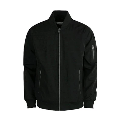 Calvin Klein SS23 Black Solid Zip-Up Long-Sleeve Jacket CM107904-BLACK