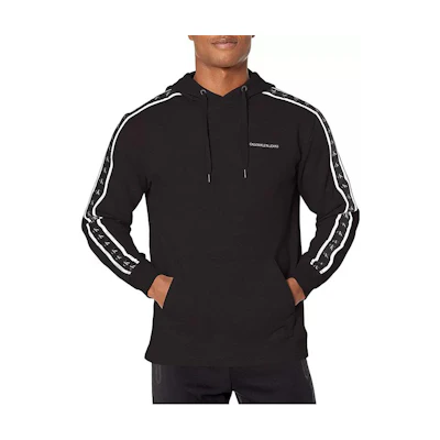 Calvin Klein SS23 Black Striped Print Zip-Up Hoodie Jacket 41BK745-QC12