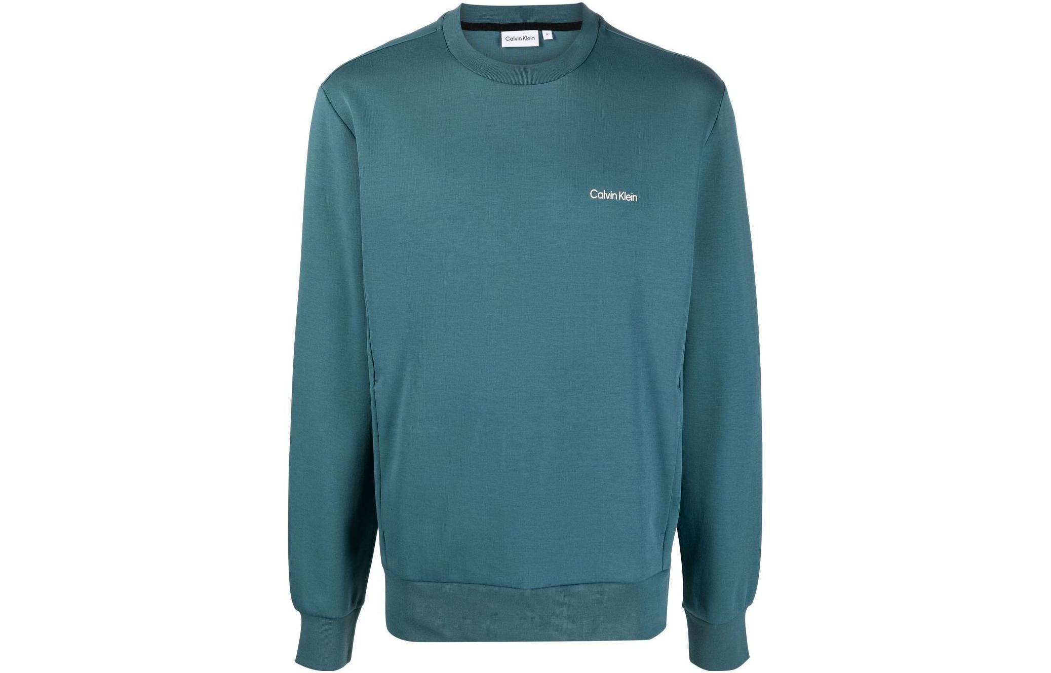 Calvin Klein SS23 Blue Cotton Blend Sweatshirt with Logo Print K10K109926-DAZ