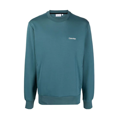 Calvin Klein SS23 Blue Cotton Blend Sweatshirt with Logo Print K10K109926-DAZ