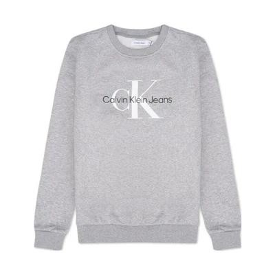 Calvin Klein SS23 Gray Logo Print Crewneck Long Sleeve Sweatshirt 40200GP-030