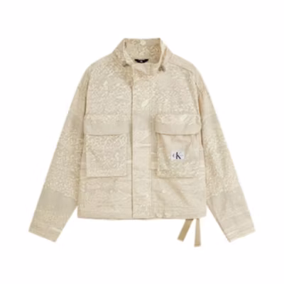 Calvin Klein SS23 Logo Drawstring Jacket Light Khaki J322944-0F4