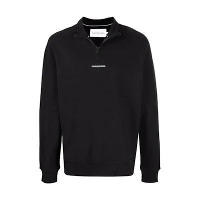 Calvin Klein SS23 Logo Half-Zip Pullover Sweatshirt Black () J30J319695-BEH