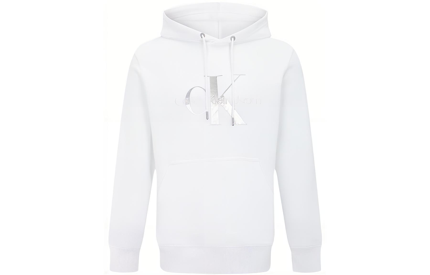 Calvin Klein SS23 Logo Print Pullover Hoodie White - J322753-0K6