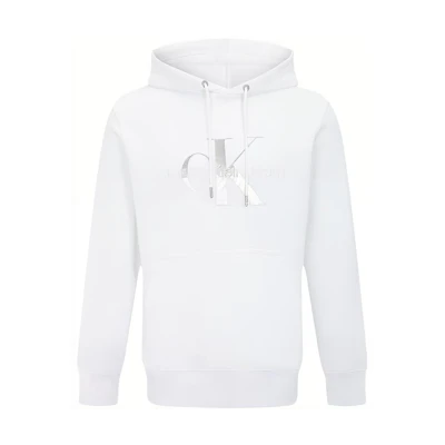 Calvin Klein SS23 Logo Print Pullover Hoodie White - J322753-0K6