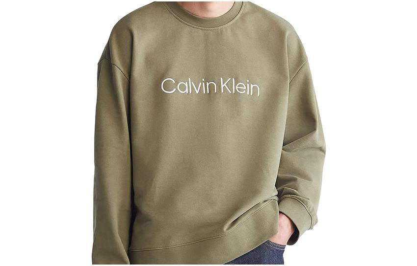 Calvin Klein SS23 Loose Fit Crewneck Sweatshirt Men’s Matcha Green CK-40HM230