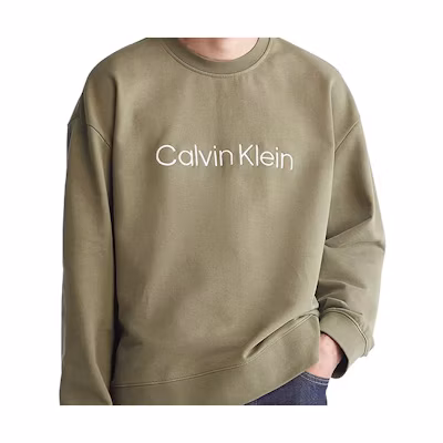Calvin Klein SS23 Loose Fit Crewneck Sweatshirt Men’s Matcha Green CK-40HM230